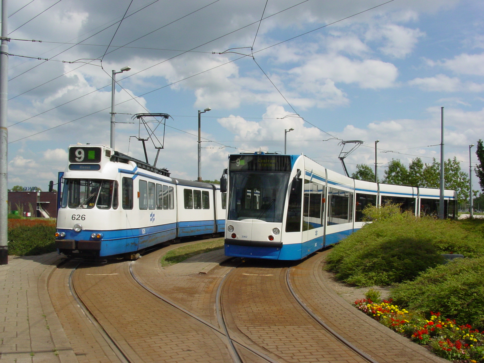 GVB 3G Tram 626 en Combino 2062