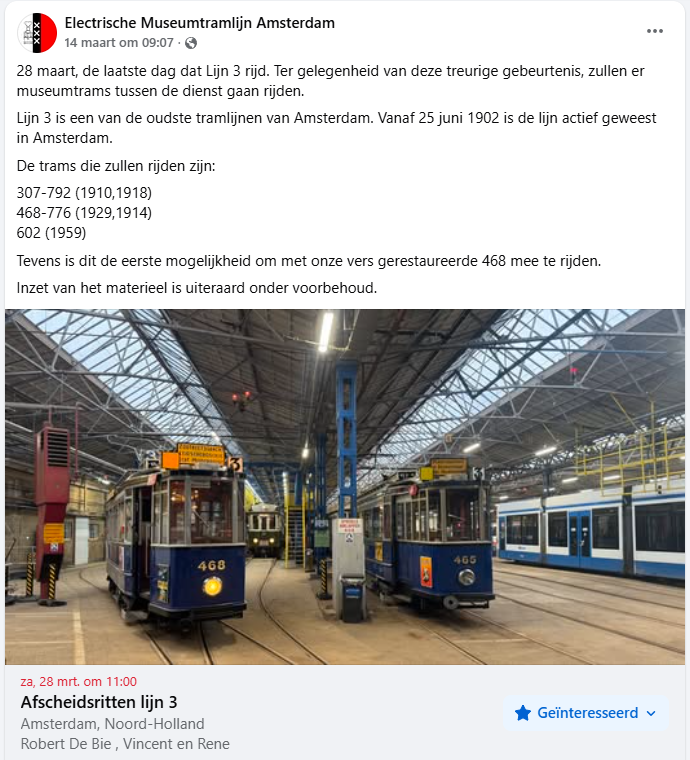 Afscheid GVB Lijn 3